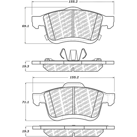 Centric Parts Centric 500.17210 Centric PQ PRO Disc Brake Pad Sets 500.17210